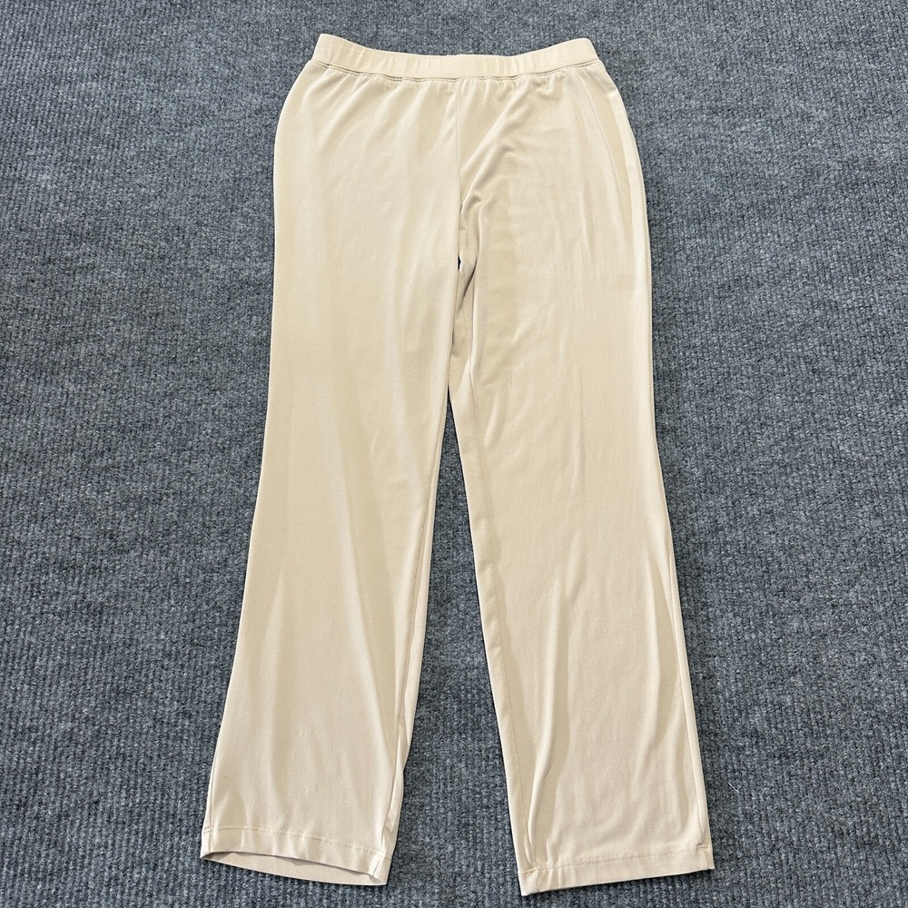 Susan Graver Womens Pants Size S Small Beige Pull‎ On Stretch High Rise